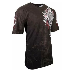 Affliction T-Shirt Archgoat Shirt Archaic Affliction Herren T-Shirt 'Rote Flagge' – Biker-Design Mit Kreuzflügeln In Schwarz (S-5XL) Retro Arch 100% Baumwolle Streetwear